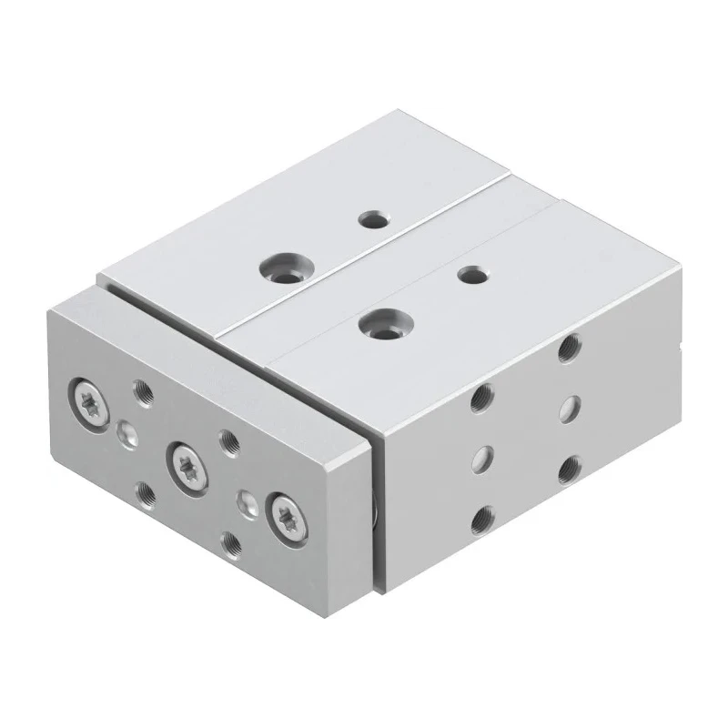Festo Pneumatic Guided Cylinder 16mm Bore, 30mm Stroke, Double Acting, Elastomer Cushioning, Wrought DFM-16-30-P-A-GF
