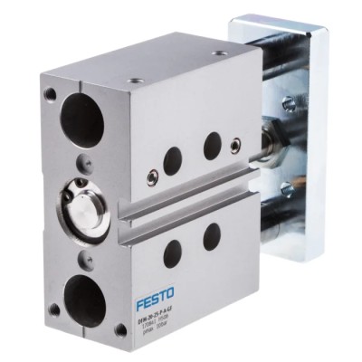 Festo Pneumatic Guided Cylinder 20mm Bore Double Acting Through Hole Mount 10 bar Maximum Operating Pressure DFM-20-25-P-A-GF