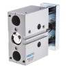 Festo Pneumatic Guided Cylinder 20 mm Bore Double Acting, Side Flat Through Hole Mount, 10 bar Pressure DFM-20-20-P-A-GF