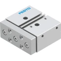Festo Pneumatic Guided Cylinder 20 mm Bore Double Acting, Side Flat Through Hole Mount, 10 bar Pressure DFM-20-20-P-A-GF