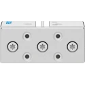 Festo Pneumatic Guided Cylinder 20 mm Bore Double Acting, Side Flat Through Hole Mount, 10 bar Pressure DFM-20-20-P-A-GF