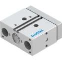 Festo Pneumatic Guided Cylinder 20 mm Bore Double Acting, Side Flat Through Hole Mount, 10 bar Pressure DFM-20-20-P-A-GF