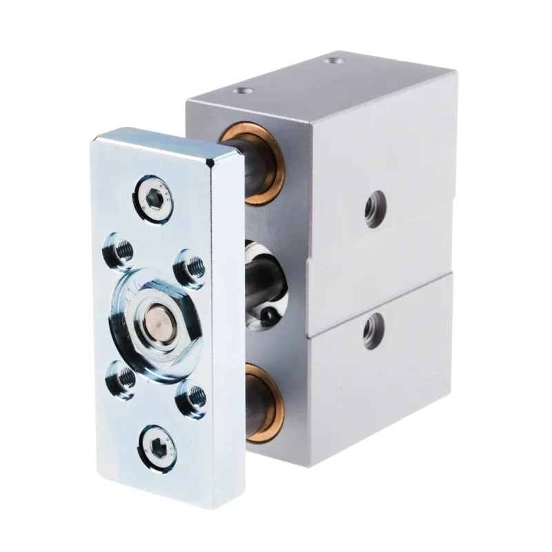 Festo Pneumatic Guided Cylinder 20 mm Bore Double Acting, Side Flat Through Hole Mount, 10 bar Pressure DFM-20-20-P-A-GF
