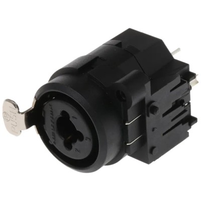 Neutrik Chassis XLR Connector Straight 3 Way Female 50V 7.5A Gold over Nickel Plating NCJ6FI-S