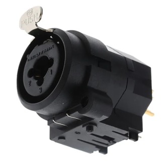 Neutrik Panel XLR Connector, Straight Orientation, Female, 6 Contacts, Gold over Nickel Plating, 50V Voltage NCJ9FI-S