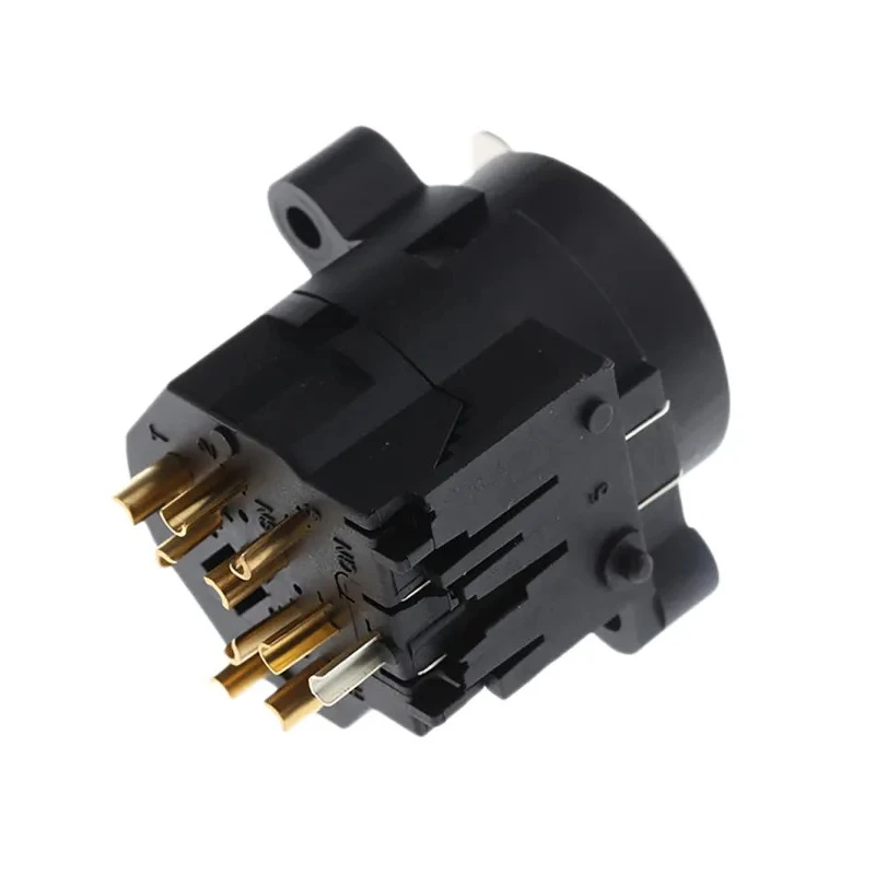 Neutrik Panel XLR Connector, Straight Orientation, Female, 6 Contacts, Gold over Nickel Plating, 50V Voltage NCJ9FI-S