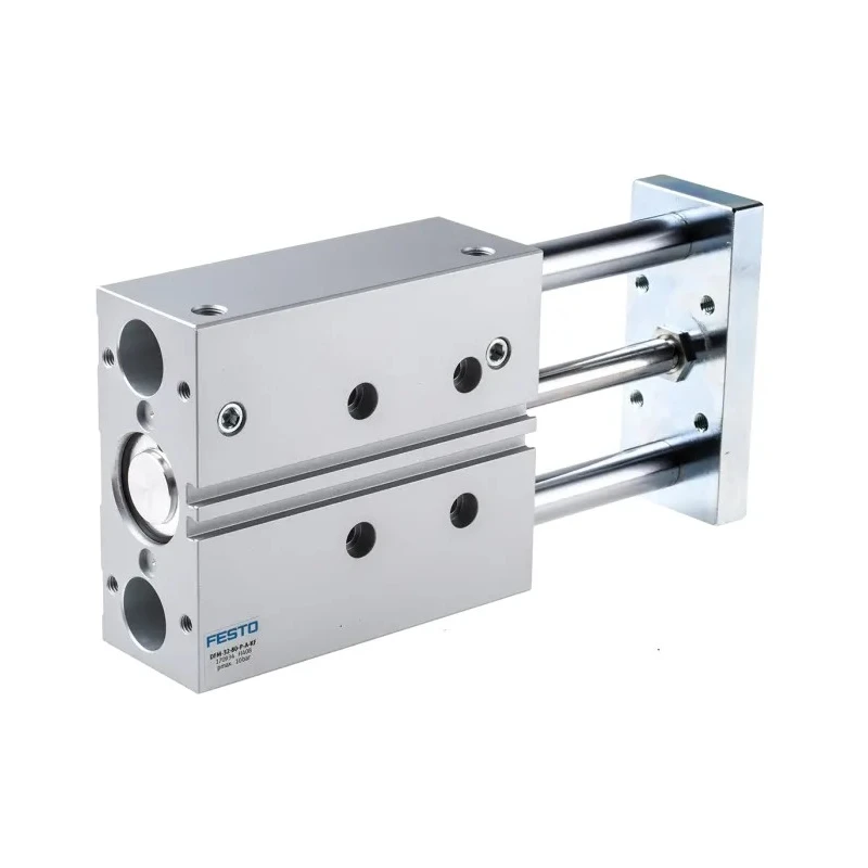 Festo Pneumatic Guided Cylinder DFM Series 32 mm Bore, 80 mm Stroke, Double Acting, Anodised Aluminium DFM-32-80-P-A-KF