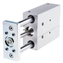 Festo Pneumatic Guided Cylinder Double Acting 25 mm Bore 80 mm Stroke Anodised Aluminium 10 bar DFM-25-80-P-A-KF