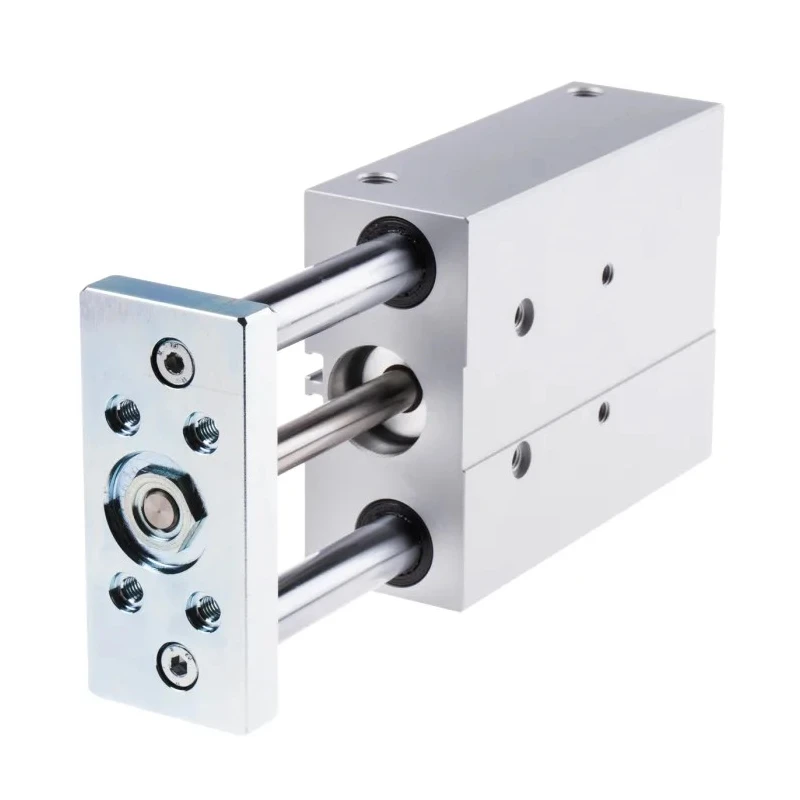 Festo Pneumatic Guided Cylinder Double Acting 25 mm Bore 80 mm Stroke Anodised Aluminium 10 bar DFM-25-80-P-A-KF