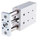 Festo Pneumatic Guided Cylinder 32mm Bore, Double Acting, Through Hole Mount, 100mm Stroke, DFM Series DFM-32-100-P-A-GF
