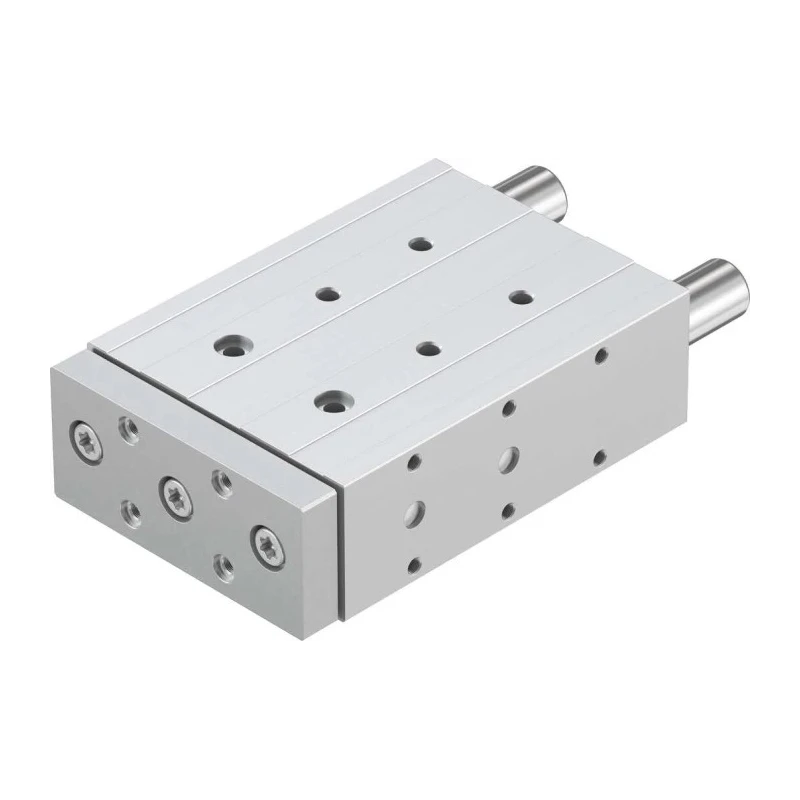 Festo Pneumatic Guided Cylinder 32mm Bore, Double Acting, Through Hole Mount, 100mm Stroke, DFM Series DFM-32-100-P-A-GF