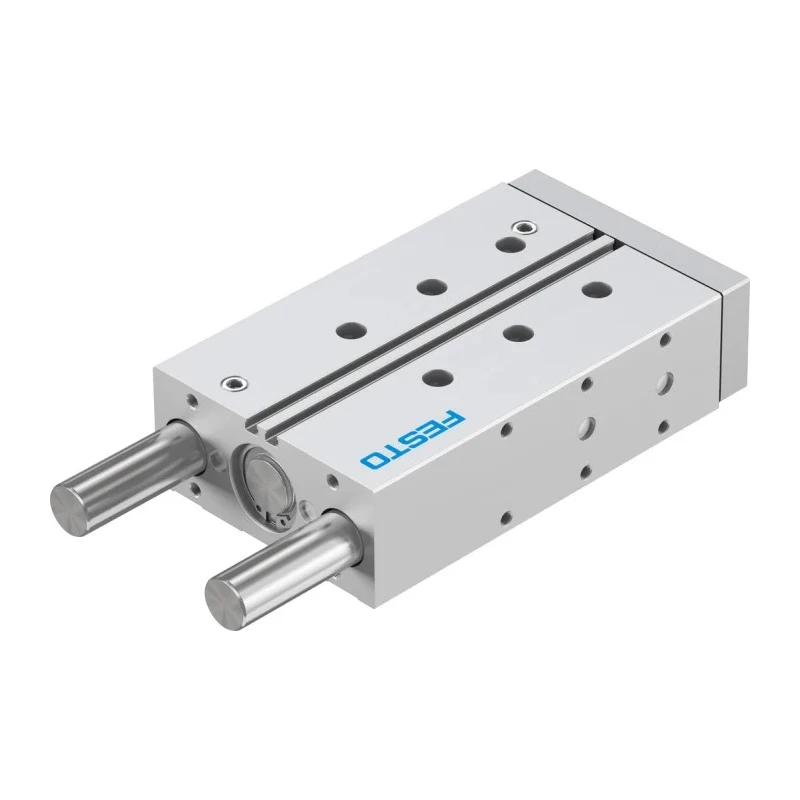 Festo Pneumatic Guided Cylinder 32mm Bore Double Acting Through Hole Mount, 10 bar Max Pressure, Elastomer DFM-32-125-P-A-GF
