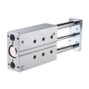 Festo Pneumatic Guided Cylinder 40mm Bore, 125mm Stroke, Double Acting, Through Hole Mount, NBR Body DFM-40-125-P-A-GF