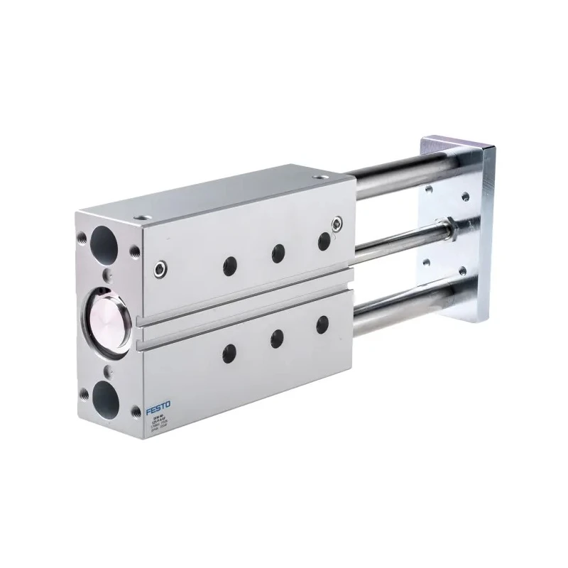 Festo Pneumatic Guided Cylinder 40mm Bore, 125mm Stroke, Double Acting, Through Hole Mount, NBR Body DFM-40-125-P-A-GF