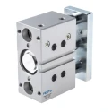 Festo Pneumatic Guided Cylinder 40 mm Bore, DFM Series, 25 mm Stroke, Double Acting, Elastomer Cushioning DFM-40-25-P-A-GF