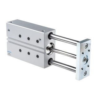 Festo Pneumatic Guided Cylinder 40mm Bore, 125 mm Stroke, Double Acting, Elastomer Cushioning, Anodised DFM-40-125-P-A-KF