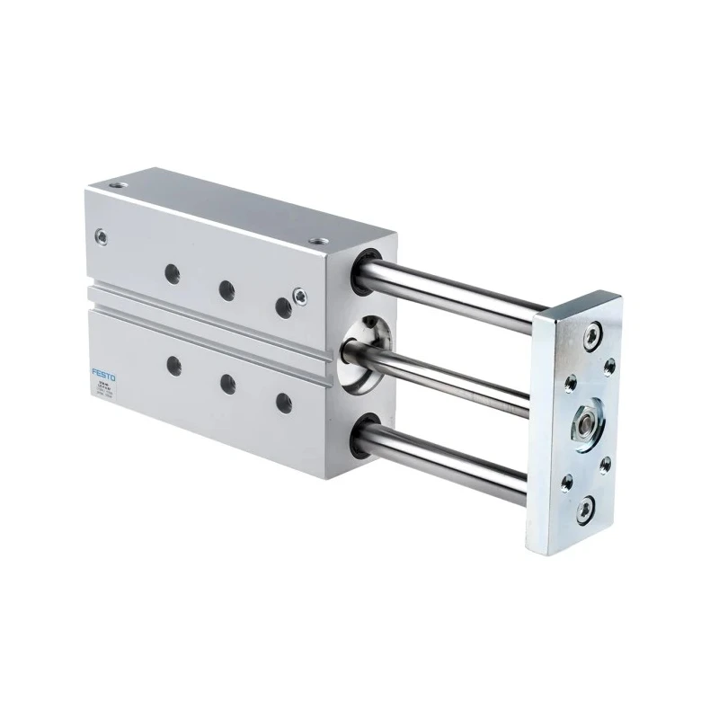 Festo Pneumatic Guided Cylinder 40mm Bore, 125 mm Stroke, Double Acting, Elastomer Cushioning, Anodised DFM-40-125-P-A-KF