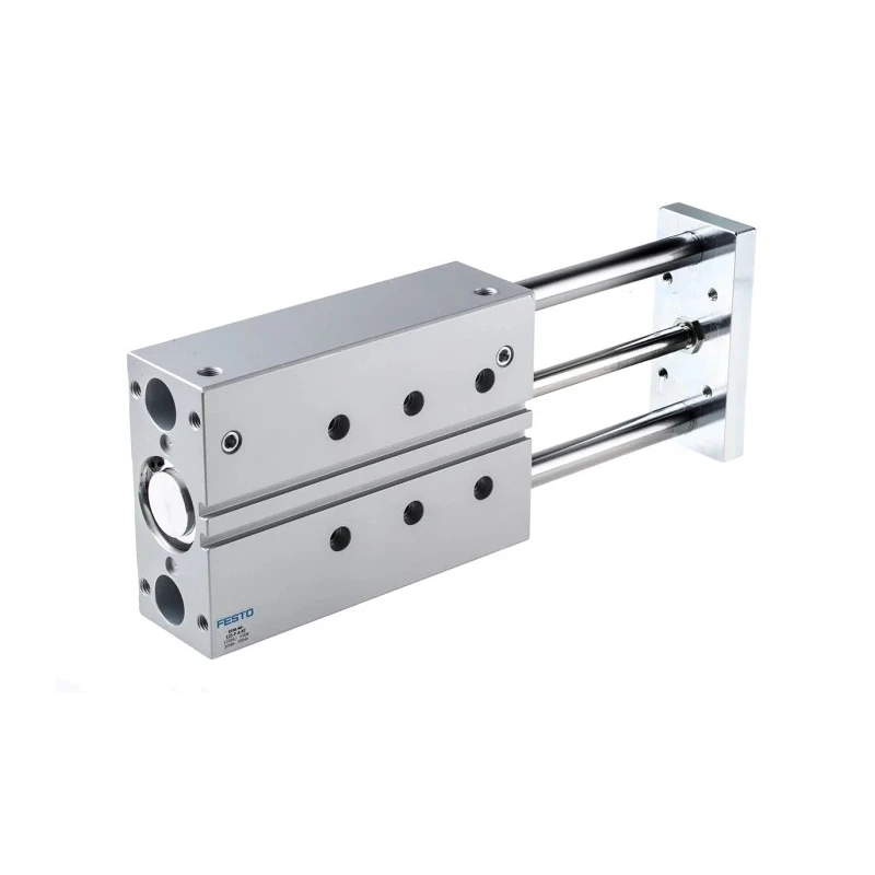 Festo Pneumatic Guided Cylinder 40mm Bore, 125 mm Stroke, Double Acting, Elastomer Cushioning, Anodised DFM-40-125-P-A-KF