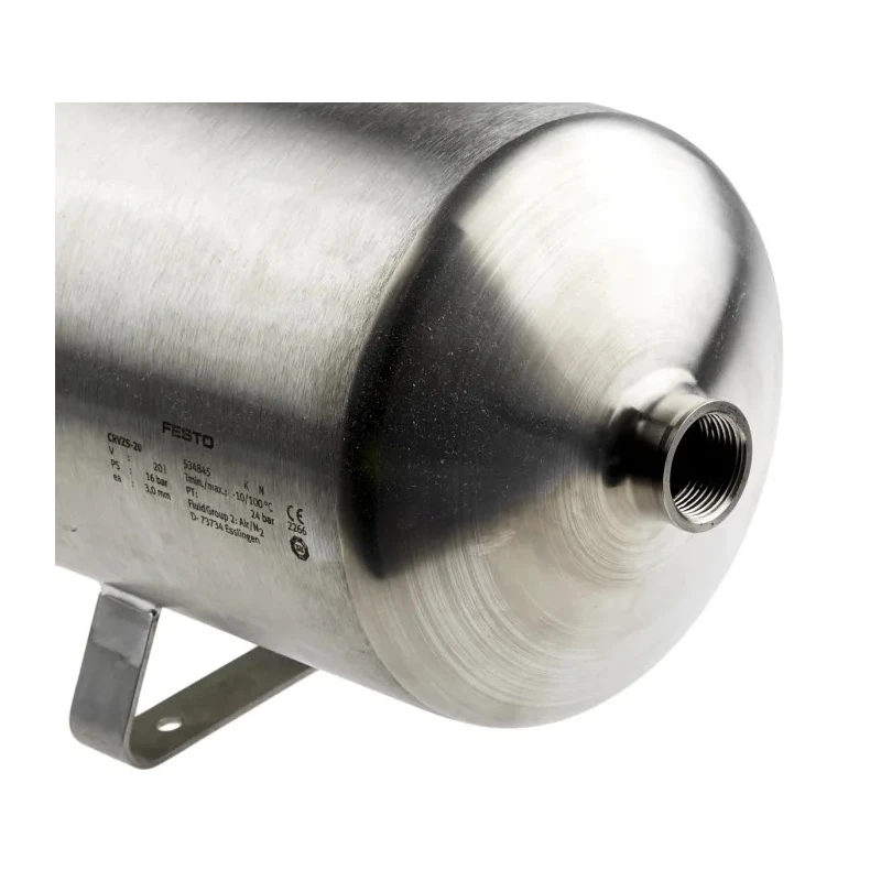 Festo Air Reservoir 20L Volume, G1 Port Size, CRVZS Series, 16 bar Maximum Pressure, High Alloy Stainless Steel CRVZS-20