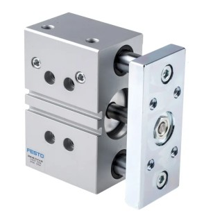 Festo Pneumatic Guided Cylinder DFM Series 40mm Bore 25mm Stroke Double Acting Through Hole Mount DFM-40-25-P-A-KF