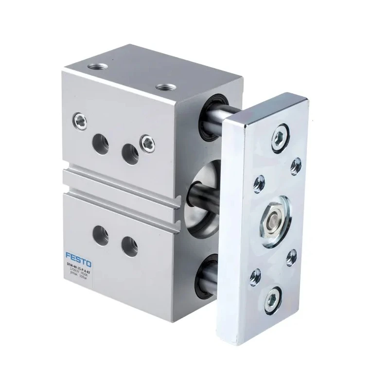 Festo Pneumatic Guided Cylinder DFM Series 40mm Bore 25mm Stroke Double Acting Through Hole Mount DFM-40-25-P-A-KF