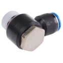 Festo Nickel Plated Brass Pneumatic Fitting Male Threaded-to-Tube ISO 228-1 R 1/2 in Push-in Tube Connection 12 QSLV-1/2-12