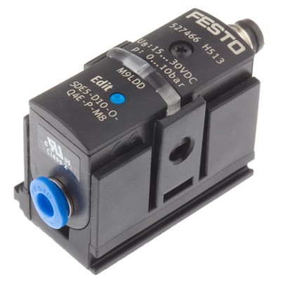 Festo Pneumatic Pressure Sensor 5V DC 10 bar Max Operating Pressure IP40 Protection 
