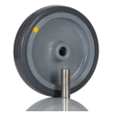 RS PRO Black Rubber Trolley Wheel 100mm Diameter 22mm Width 60kg Load Capacity Steel Hub 448-9946