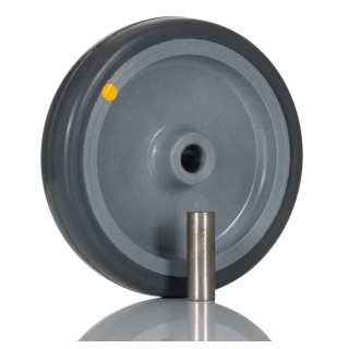 RS PRO Black Rubber Trolley Wheel 100mm Diameter 22mm Width 60kg Load Capacity Steel Hub 448-9946