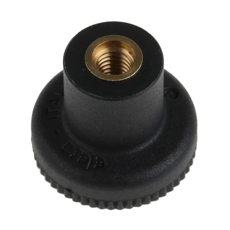RS PRO Black Polymer Knurled Clamping Knob M5 Threaded Hole Italy 448-8836
