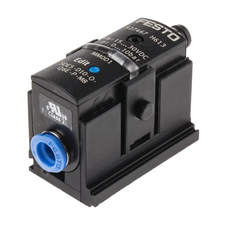 Festo Pneumatic Pressure Sensor QS-6 Port Threaded, 0-10 bar, IP40, 15-30V DC, 50 °C, Model 