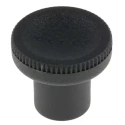 RS PRO Black Polymer Knurled Clamping Knob M6 Threaded Hole with Brass Insert 12mm Thread Length 25mm Diameter 448-8858