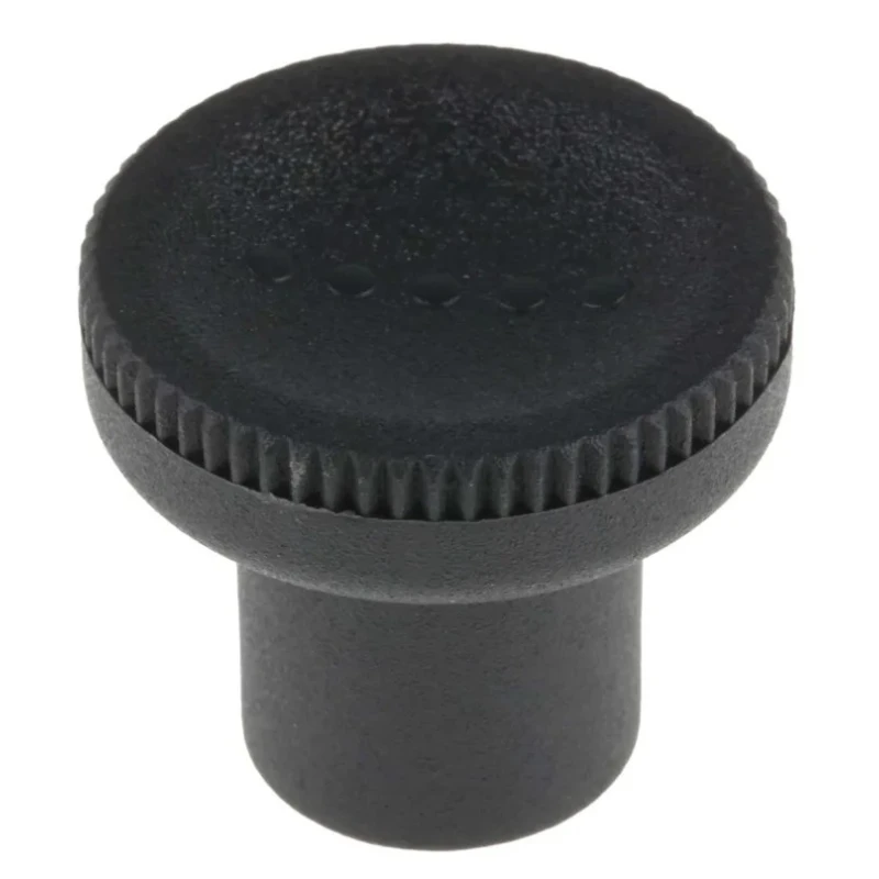 RS PRO Black Polymer Knurled Clamping Knob M6 Threaded Hole with Brass Insert 12mm Thread Length 25mm Diameter 448-8858
