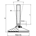Nu-Tech Engineering M16 65 mm Diameter Stainless Steel Adjustable Foot 1250 kg Static Load Capacity 10° Tilt Angle A087/004