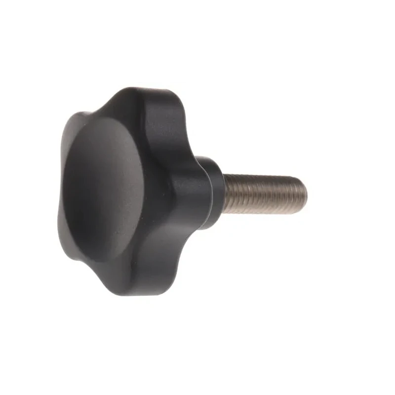 Elesa Black Fibreglass Reinforced Polyamide Based (PA) Technopolymer Multiple Lobes Clamping Knob, Threaded Stud 166493
