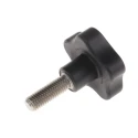 Elesa Black Fibreglass Reinforced Polyamide Based (PA) Technopolymer Multiple Lobes Clamping Knob, Threaded Stud 166493