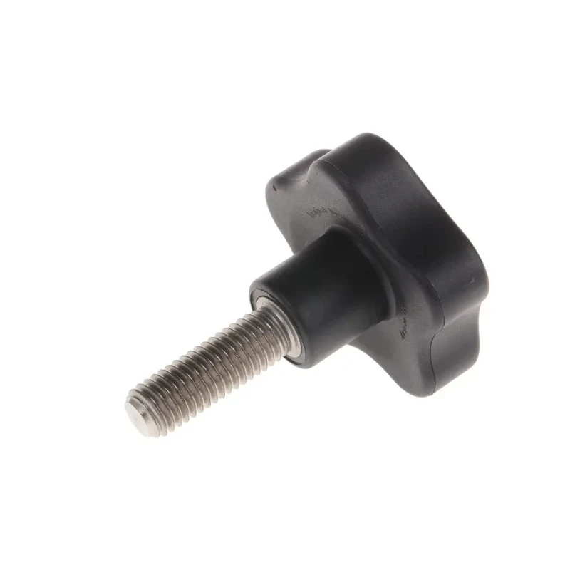 Elesa Black Fibreglass Reinforced Polyamide Based (PA) Technopolymer Multiple Lobes Clamping Knob, Threaded Stud 166493