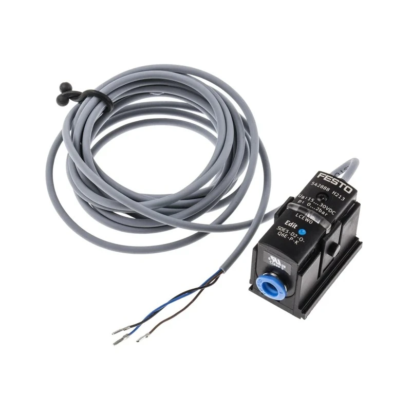 Festo Pneumatic Pressure Sensor  IP40, 2 bar, 15-30V DC, 50°C Maximum Operating Temperature