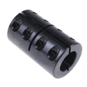 Ruland Rigid Shaft Coupling Black Oxide Steel Clamp Style 75mm Length 25mm Bore Diameter 400Nm Torque Rating MCLX-25-25-F