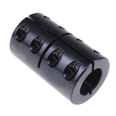 Ruland Rigid Shaft Coupling Black Oxide Steel Clamp Style 75mm Length 25mm Bore Diameter 400Nm Torque Rating MCLX-25-25-F