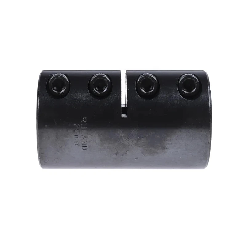 Ruland Rigid Shaft Coupling Black Oxide Steel Clamp Style 75mm Length 25mm Bore Diameter 400Nm Torque Rating MCLX-25-25-F