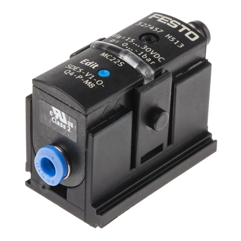 Festo Pneumatic Pressure Sensor Threaded 4 mm Tubing Bracket Mount IP40 0 bar 15V dc, 30 V dc 50 °C 