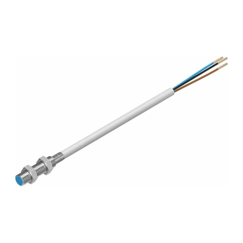 Festo Threaded Barrel Inductive Proximity Sensor M5 PNP Output Polyamide Housing IP67 30V DC 200mA SIEN-M5B-PS-K-L