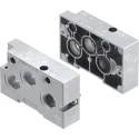 Festo NEV series 3 station G Manifold End Base with Aluminium Body for Solenoid Pneumatic Valves NEV-01-VDMA
