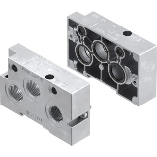 Festo NEV series 3 station G Manifold End Base with Aluminium Body for Solenoid Pneumatic Valves NEV-01-VDMA