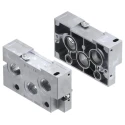 Festo NEV series 3 station G Manifold End Base with Aluminium Body for Solenoid Pneumatic Valves NEV-01-VDMA