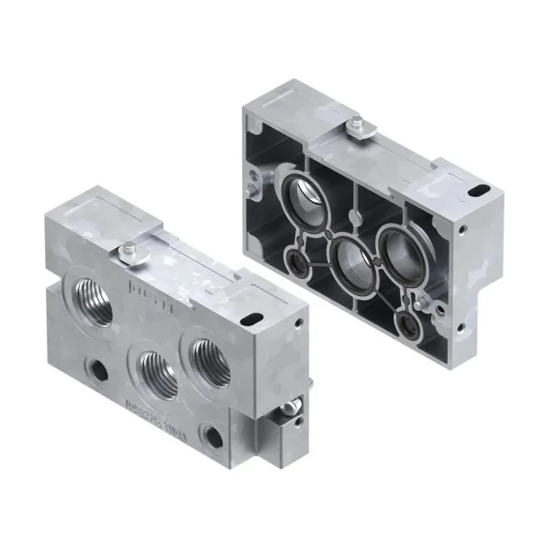 Festo NEV series 3 station G Manifold End Base with Aluminium Body for Solenoid Pneumatic Valves NEV-01-VDMA