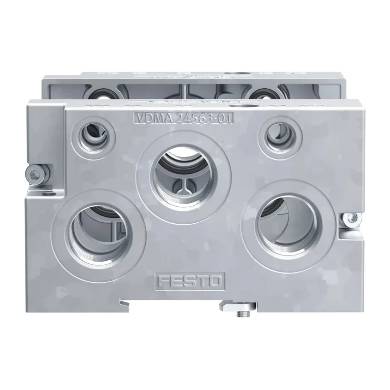 Festo NEV series 3 station G Manifold End Base with Aluminium Body for Solenoid Pneumatic Valves NEV-01-VDMA
