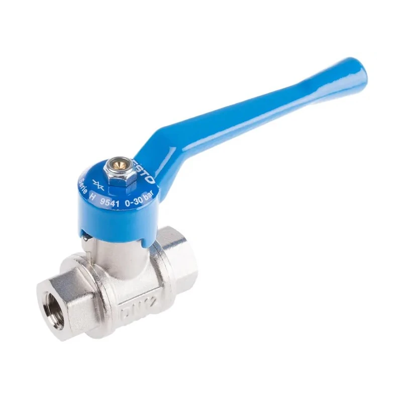 Festo Brass Threaded 2/2-Way and 3/2-Way Ball Valve, 1/4 in G Thread, Aluminium Handle, 1 bar, 180°C QH-1/4