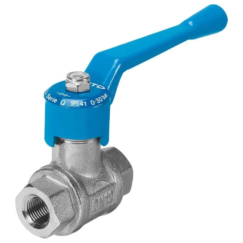 Festo Brass Threaded 2/2-Way and 3/2-Way Ball Valve, 1/4 in G Thread, Aluminium Handle, 1 bar, 180°C QH-1/4